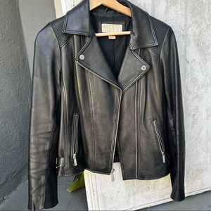 Michael kors leather moto biker jacket